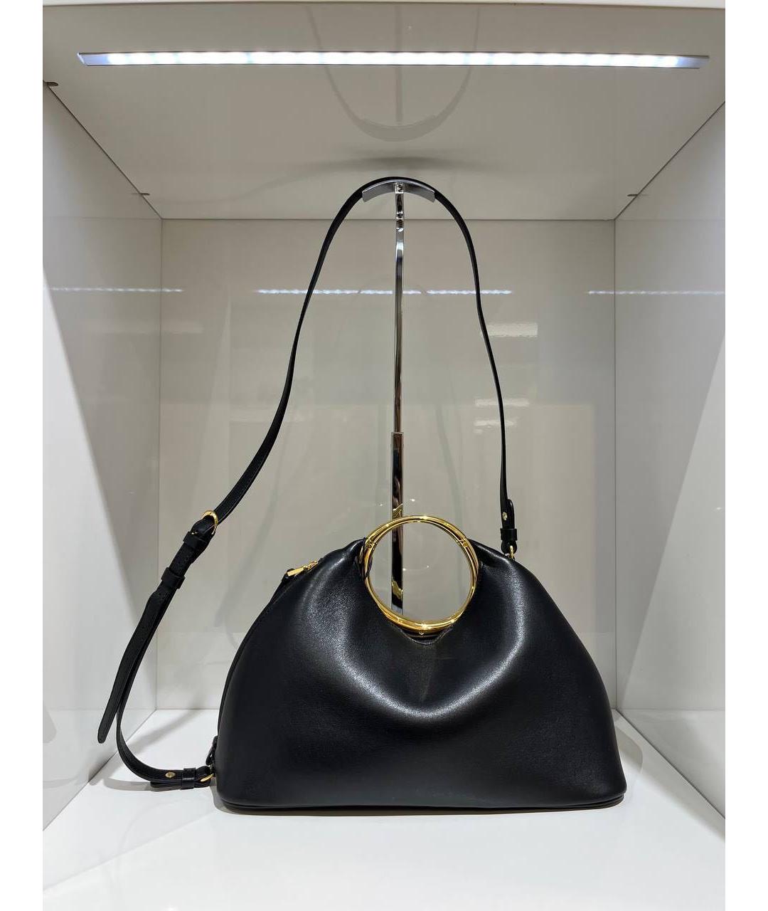 JACQUEMUS Черная кожаная сумка с короткими ручками, фото 4