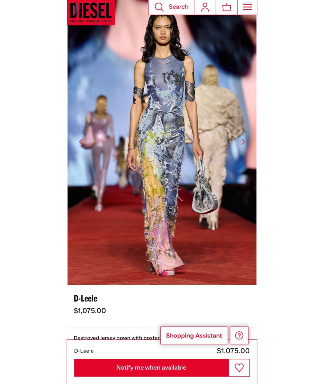 DIESEL Мульти полиэстеровое повседневное платье, фото 6