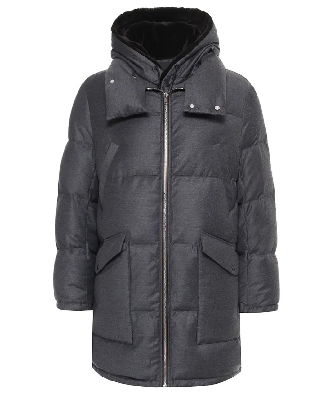 YVES SALOMON Серый пуховик, фото 1