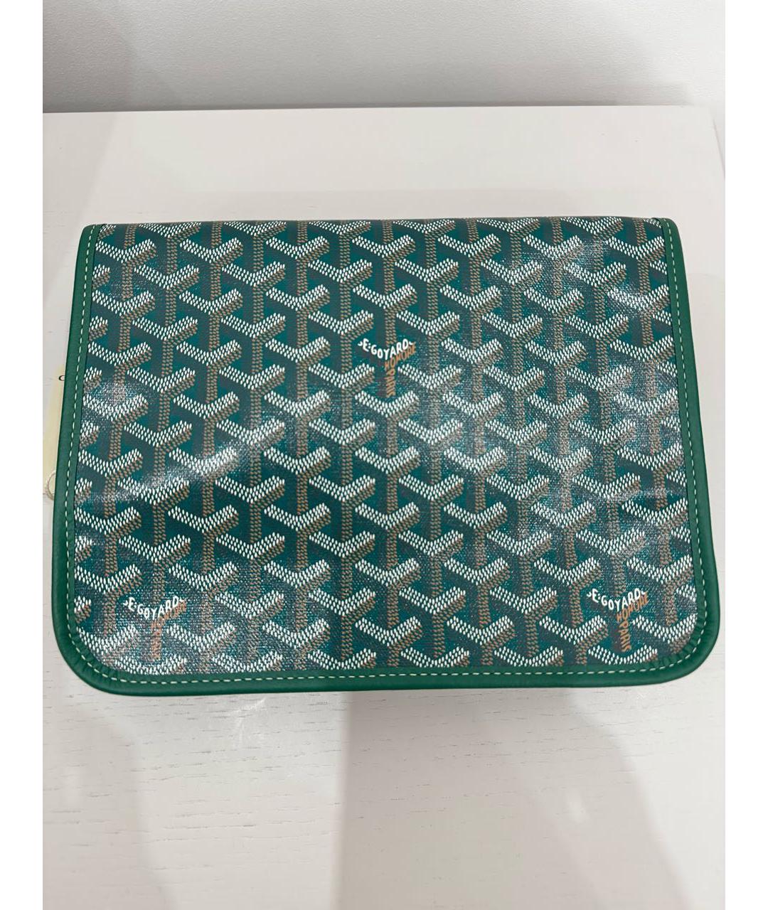 GOYARD Зеленая кожаная барсетка, фото 6