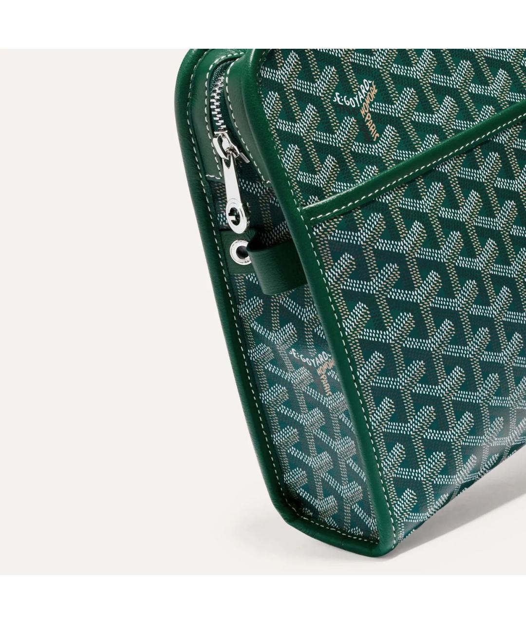 GOYARD Зеленая кожаная барсетка, фото 3