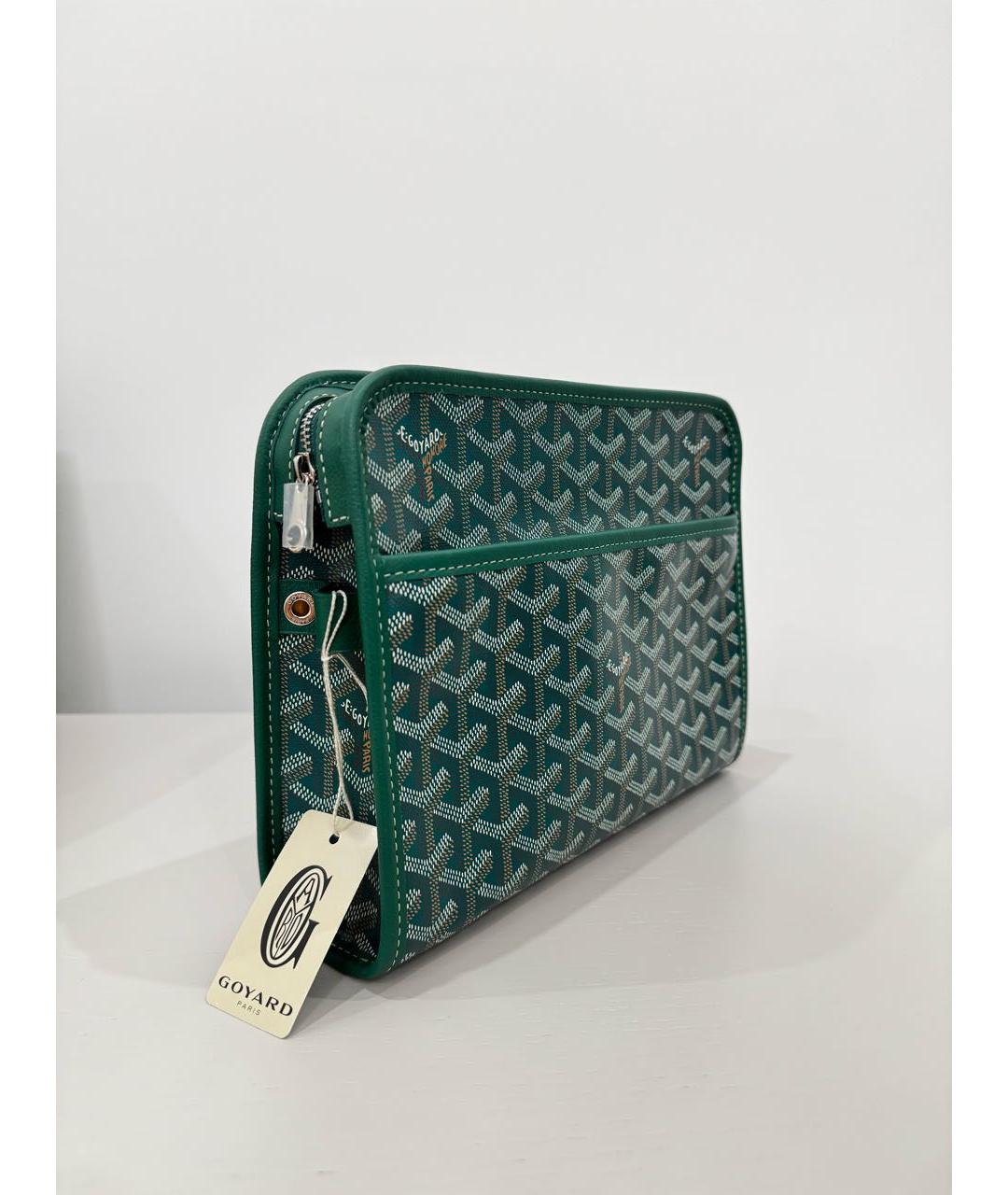 GOYARD Зеленая кожаная барсетка, фото 5