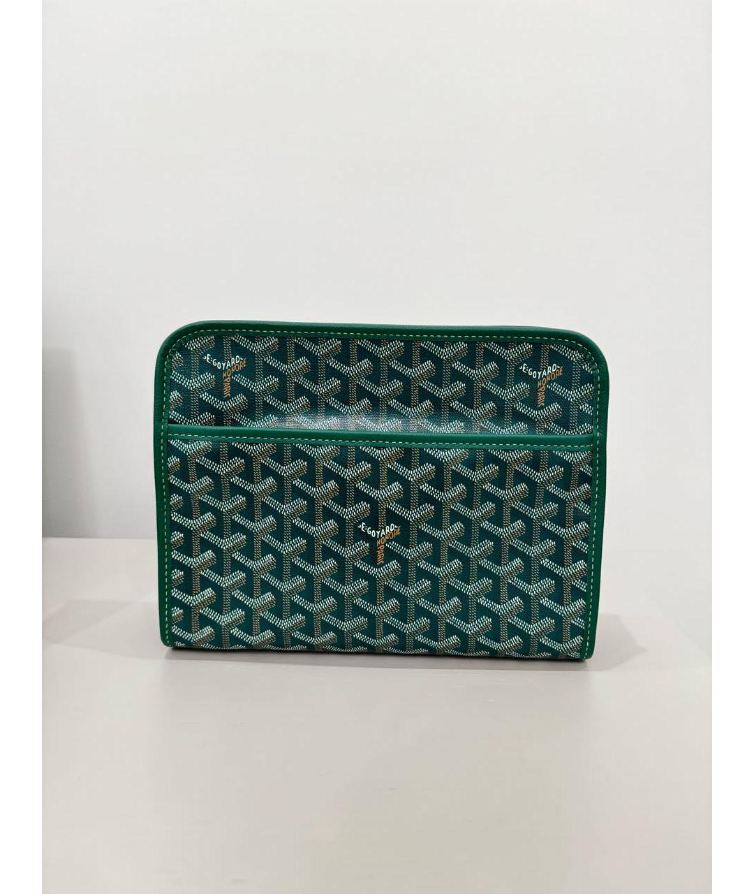 GOYARD Зеленая кожаная барсетка, фото 4