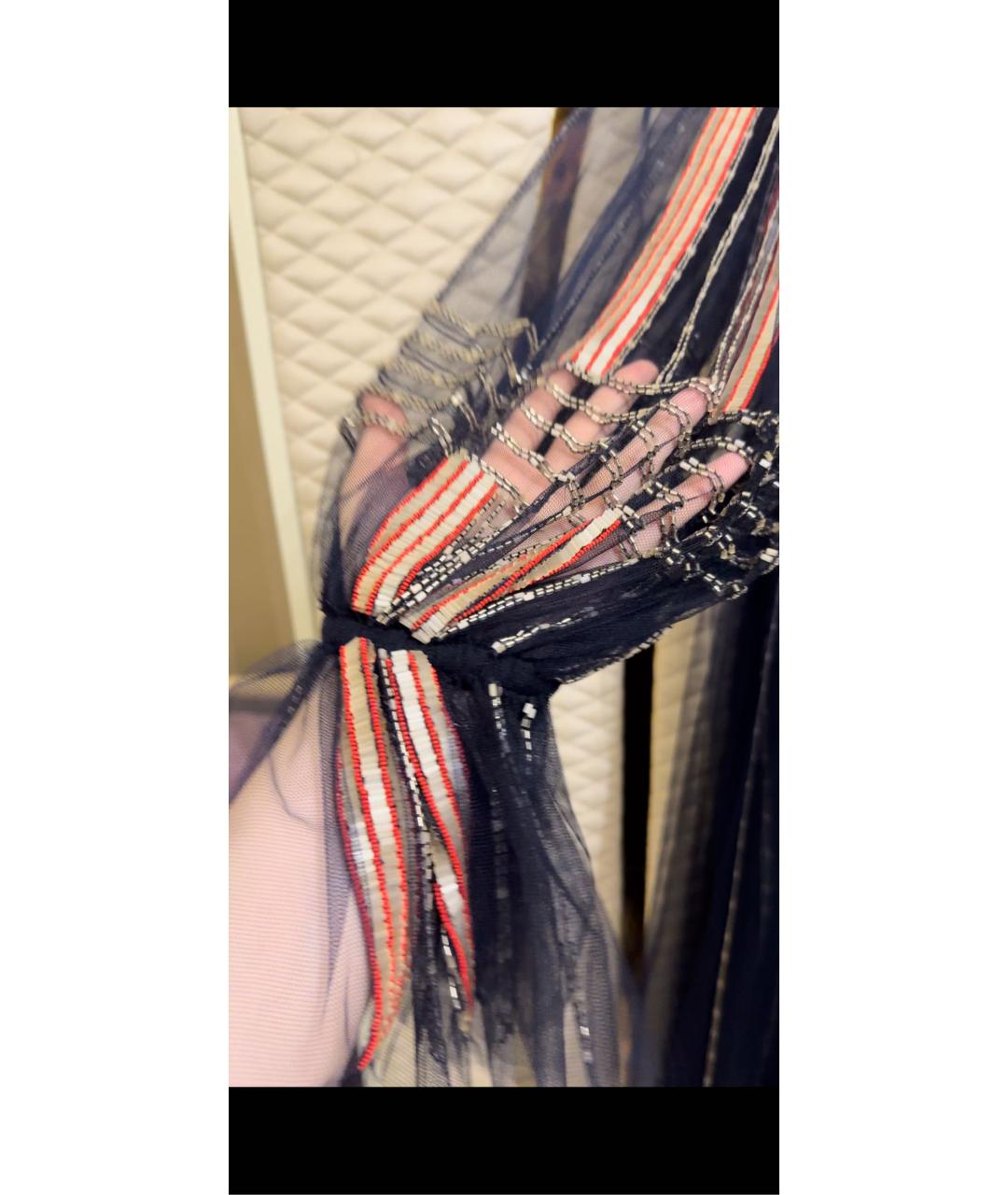 VALENTINO Синее сетчатое вечернее платье, фото 3