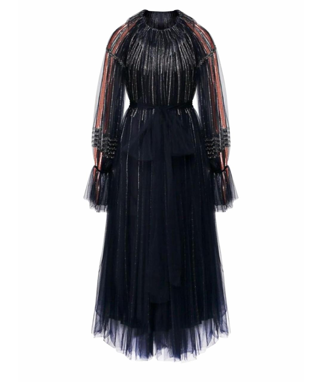 VALENTINO Синее сетчатое вечернее платье, фото 1