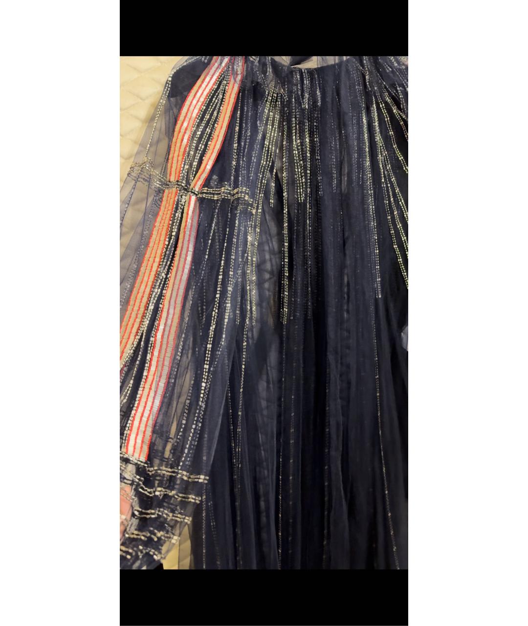 VALENTINO Синее сетчатое вечернее платье, фото 2