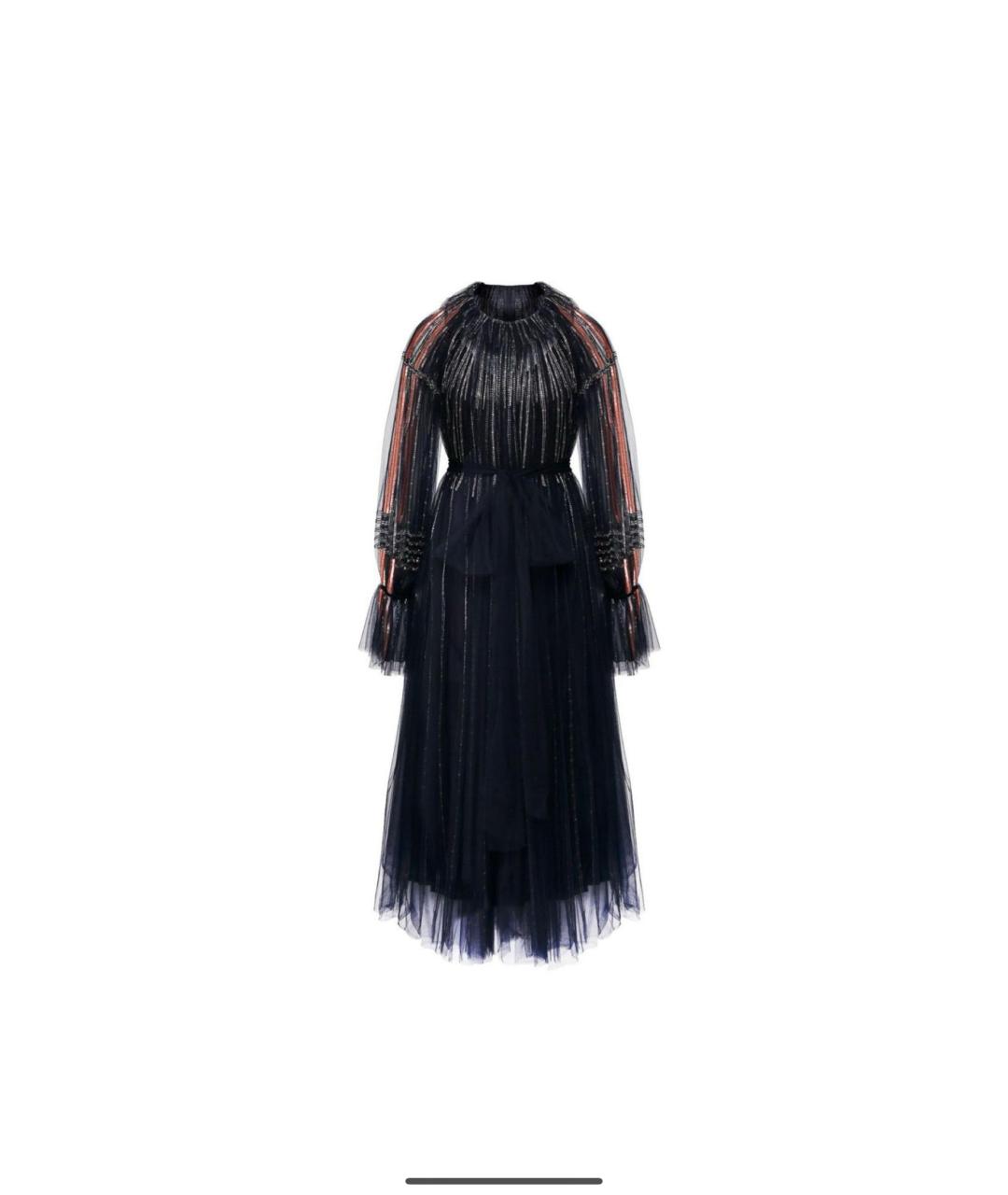 VALENTINO Синее сетчатое вечернее платье, фото 6