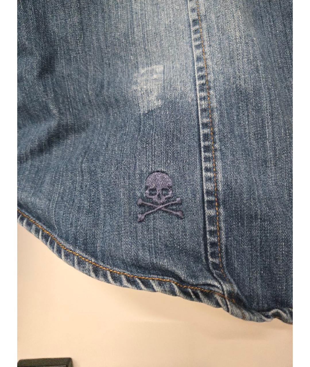 PHILIPP PLEIN Темно-синяя хлопковая кэжуал рубашка, фото 4