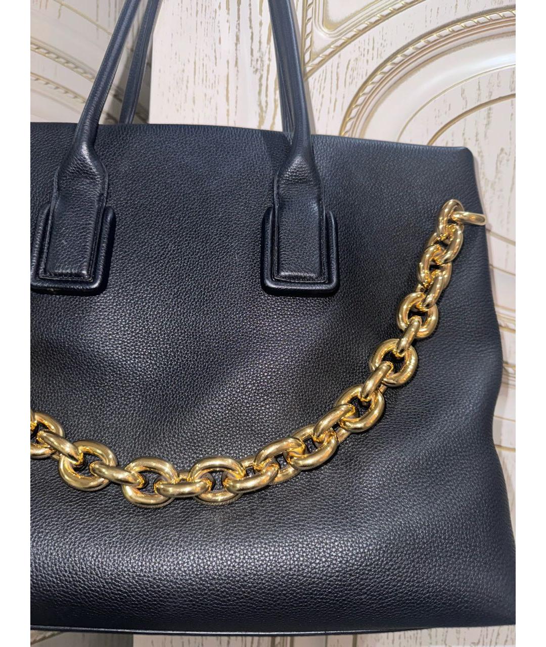 BOTTEGA VENETA Черная кожаная сумка с короткими ручками, фото 2