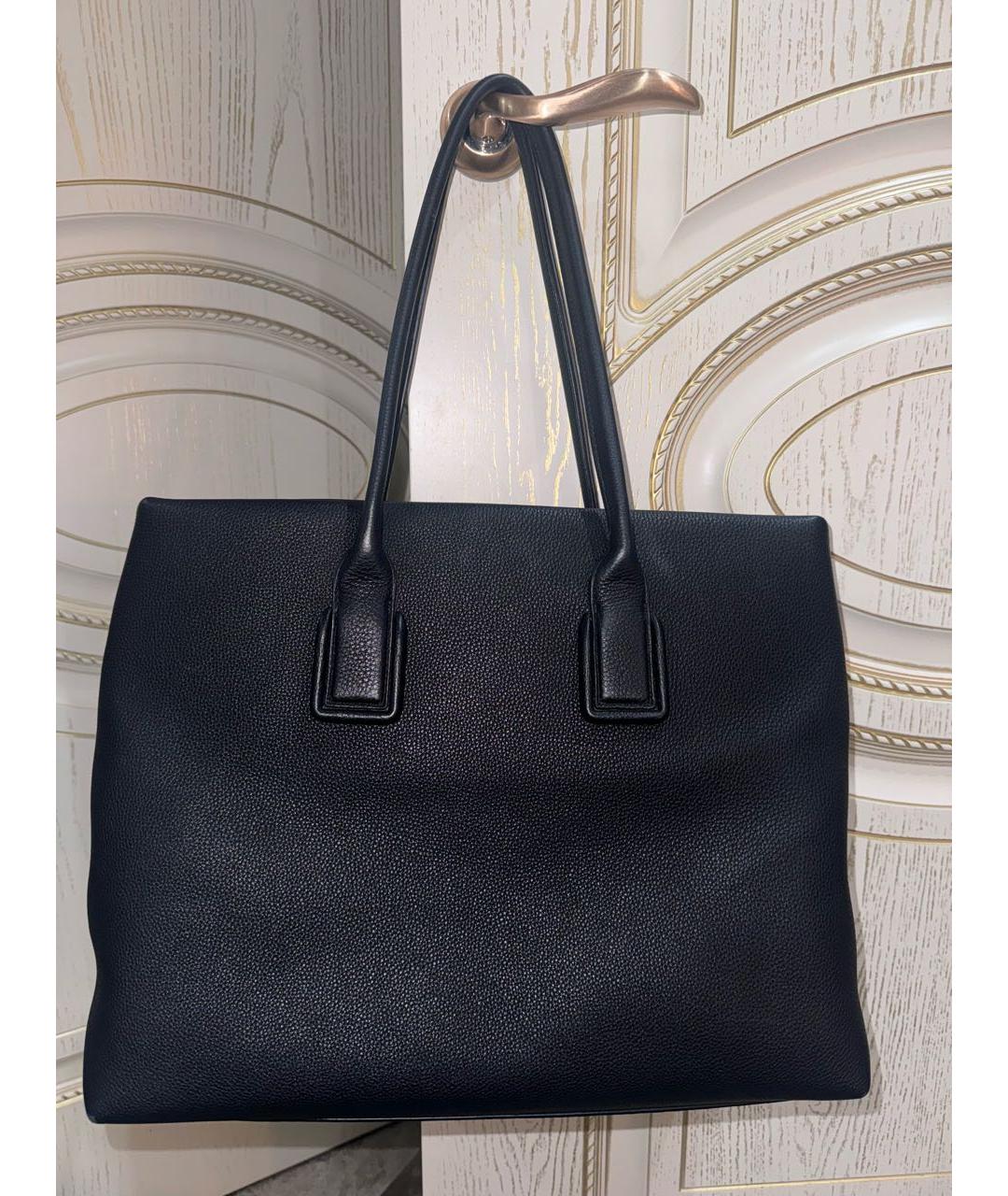 BOTTEGA VENETA Черная кожаная сумка с короткими ручками, фото 3