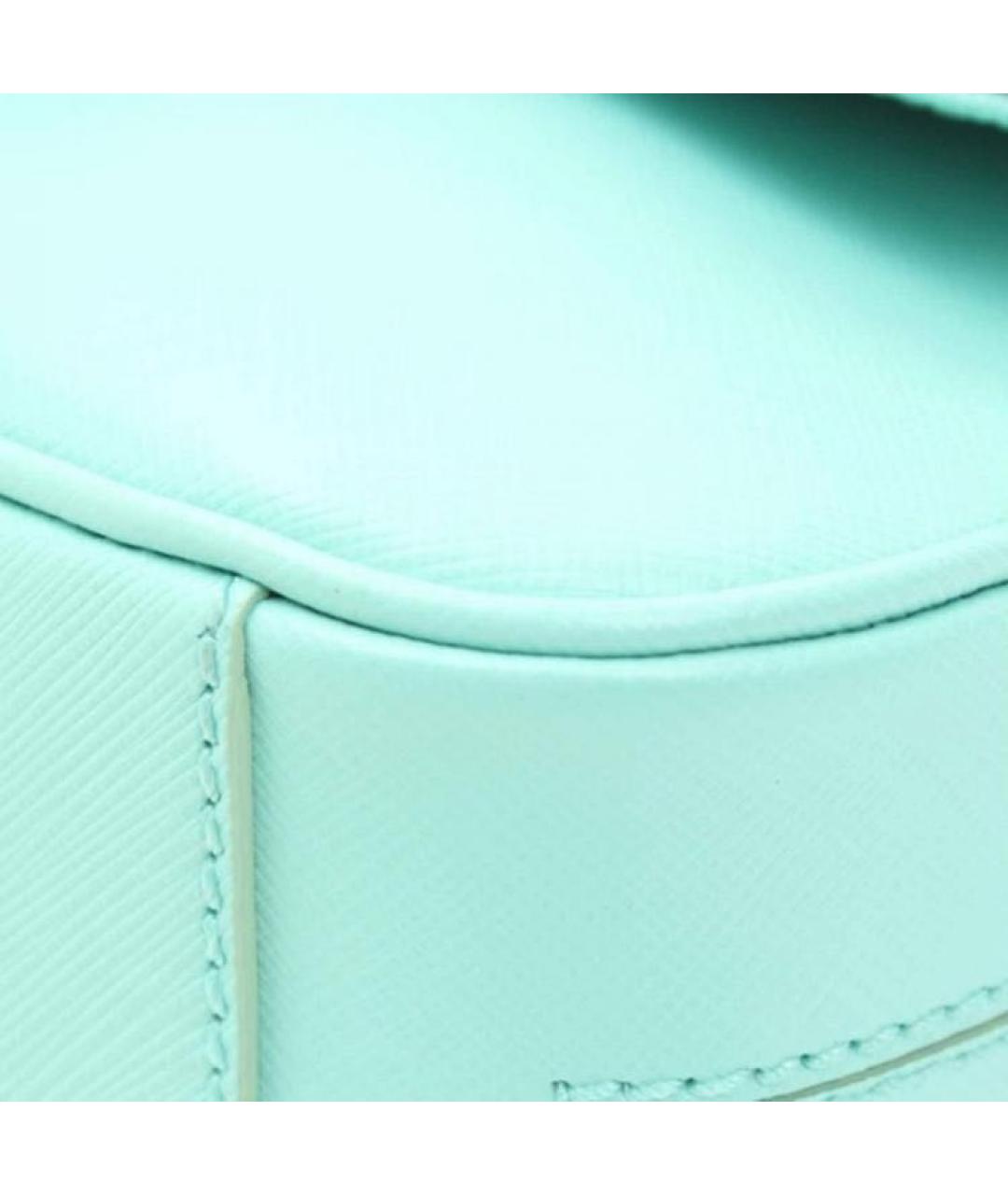 FERRAGAMO Бирюзовая кожаная сумка через плечо, фото 5