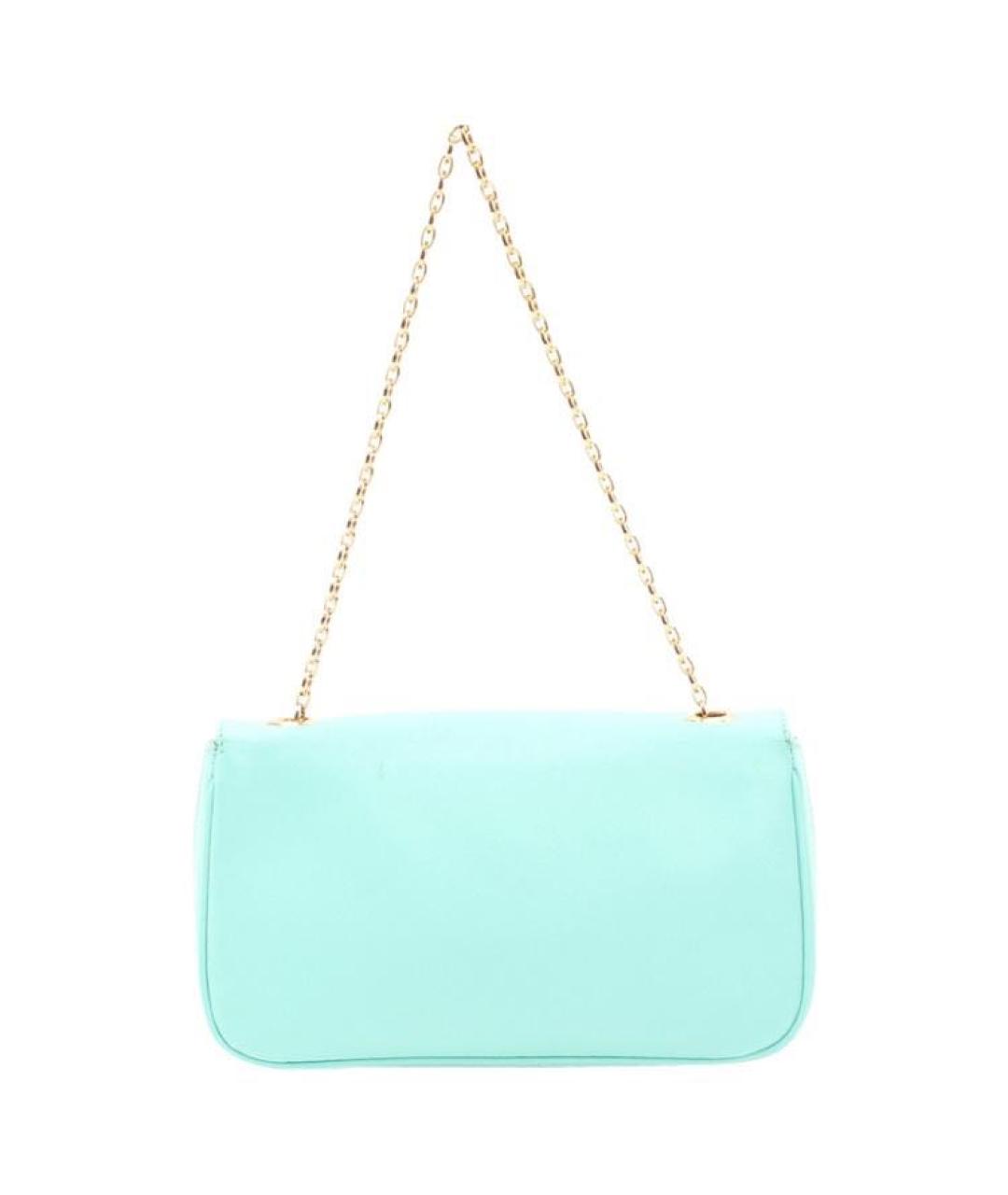 FERRAGAMO Бирюзовая кожаная сумка через плечо, фото 3