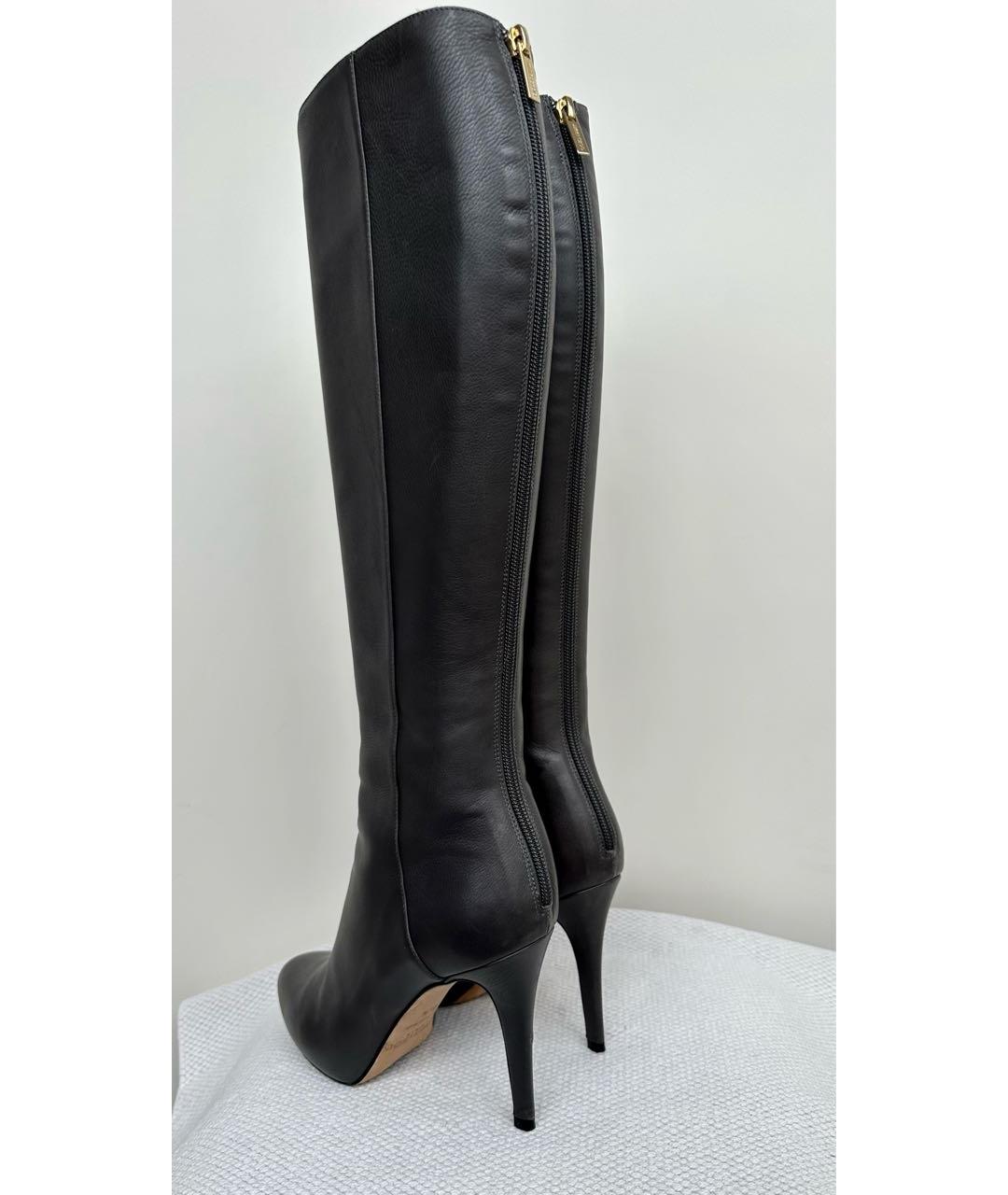JIMMY CHOO Антрацитовые кожаные сапоги, фото 7