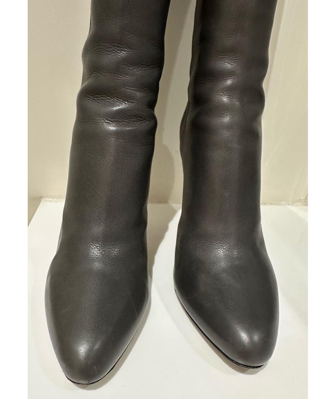 JIMMY CHOO Антрацитовые кожаные сапоги, фото 4