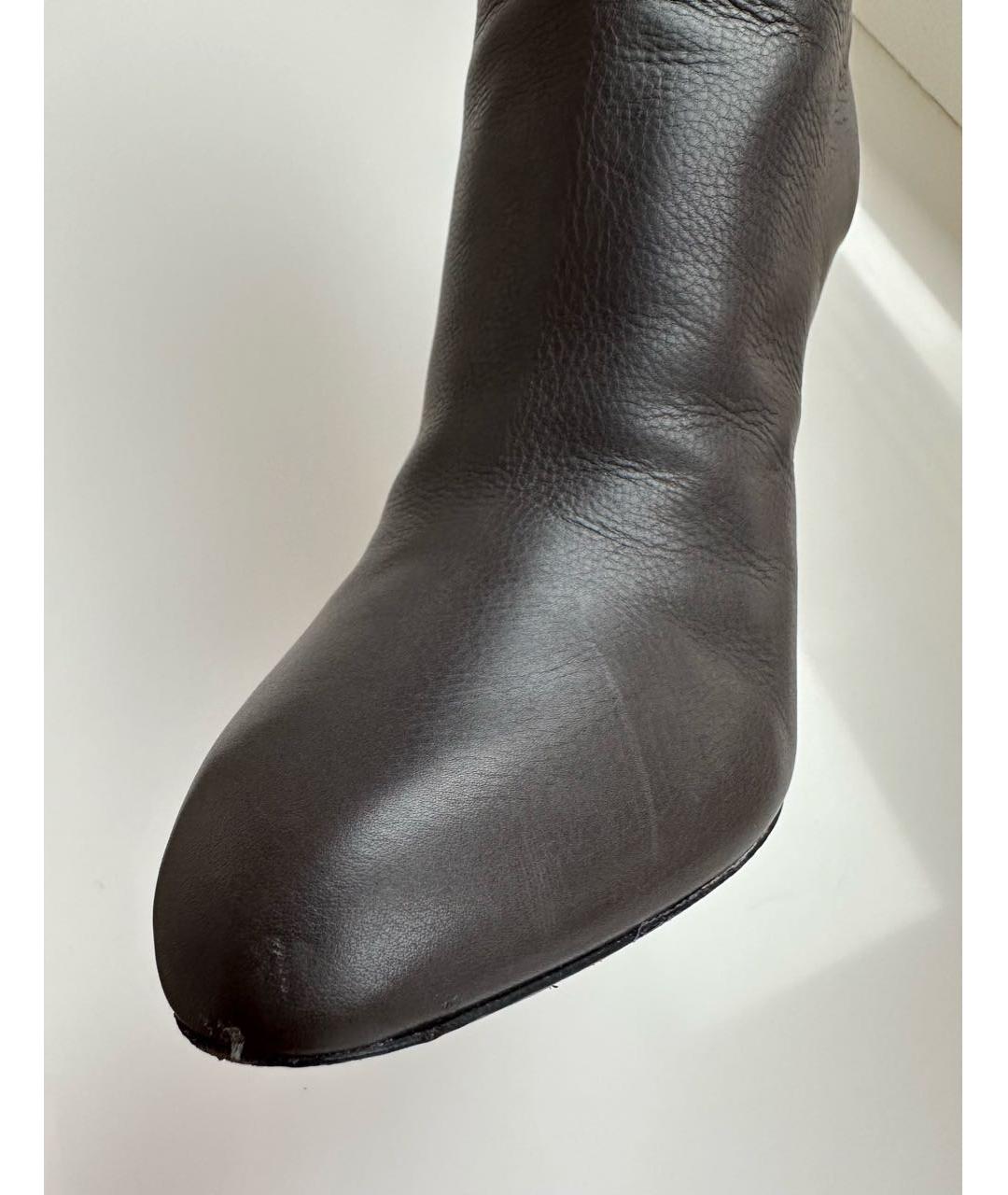 JIMMY CHOO Антрацитовые кожаные сапоги, фото 5