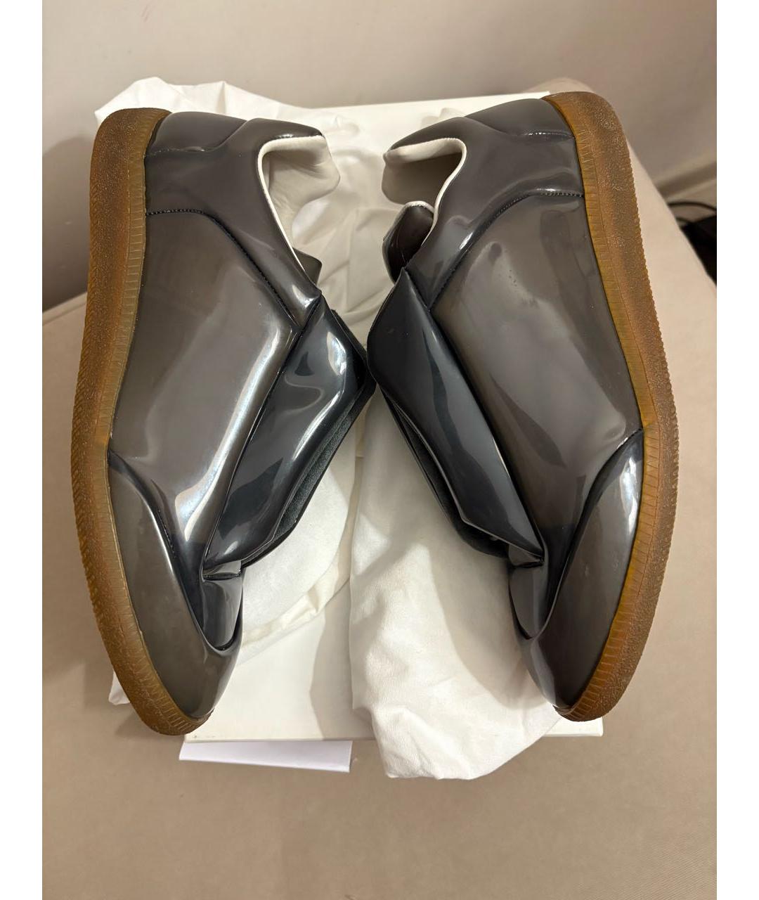 MAISON MARGIELA Черные кожаные низкие кроссовки / кеды, фото 6