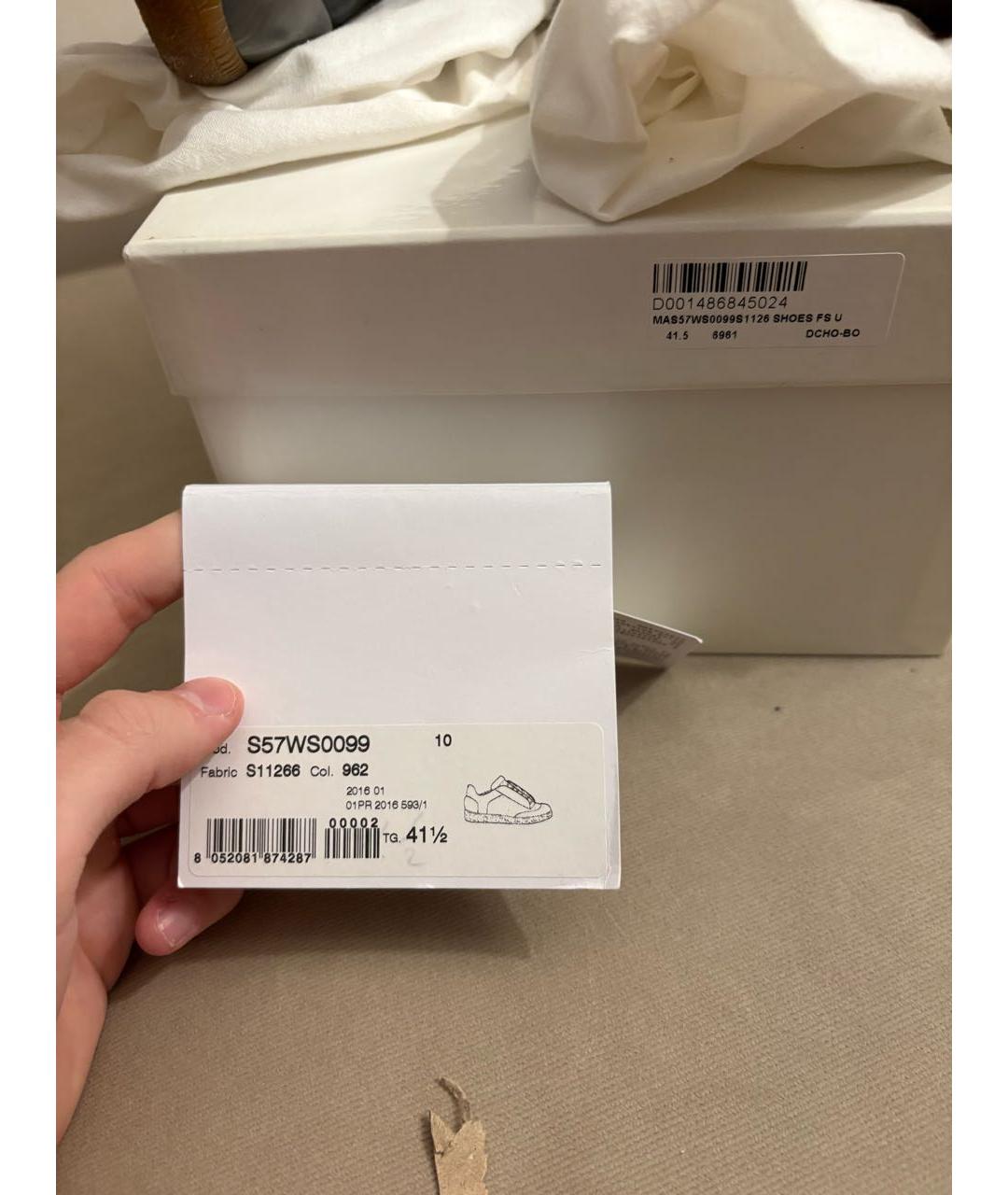 MAISON MARGIELA Черные кожаные низкие кроссовки / кеды, фото 5