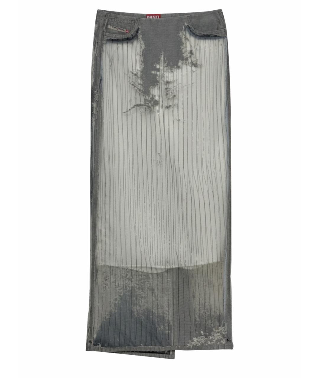 DIESEL Серая деним юбка миди, фото 1