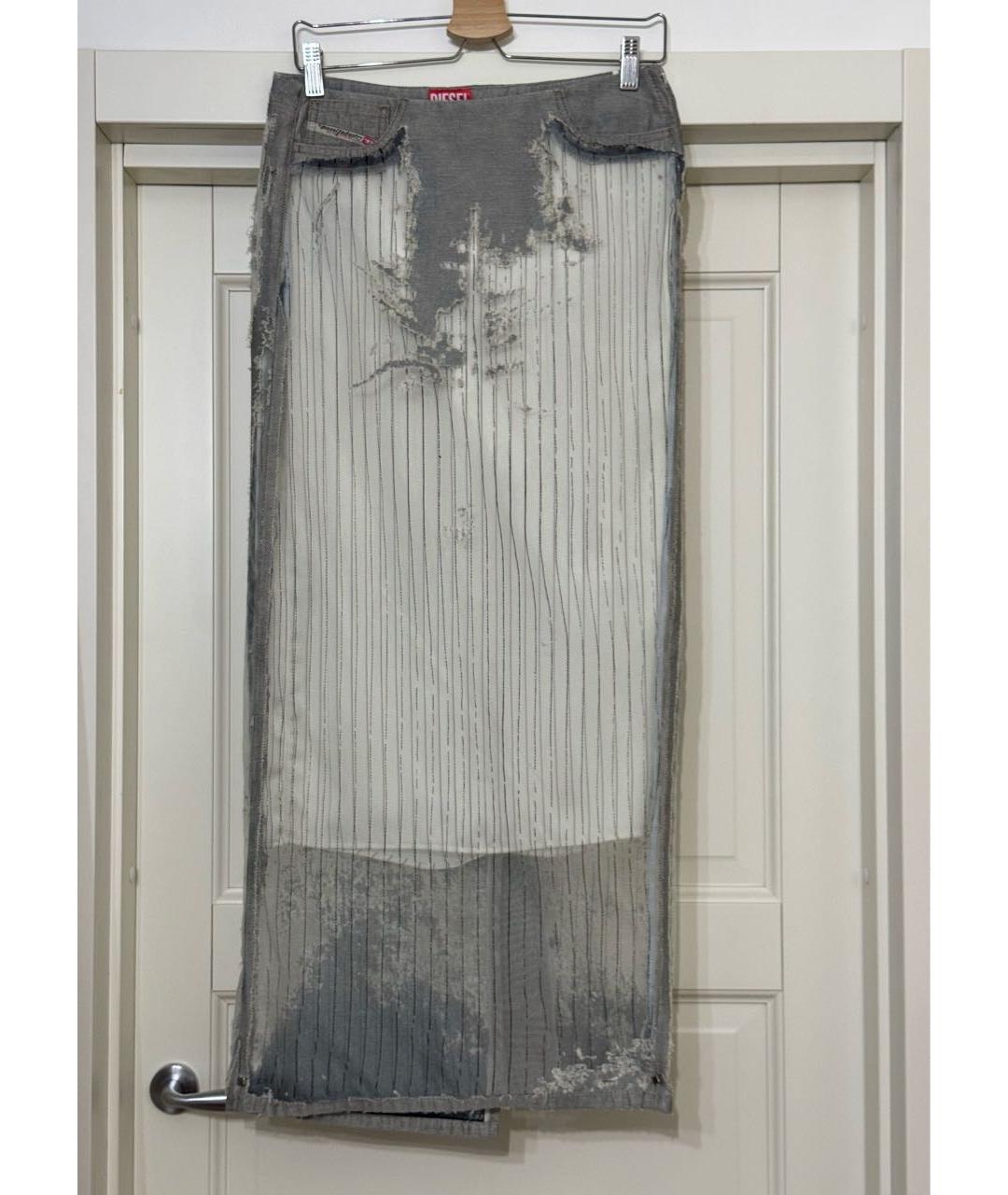 DIESEL Серая деним юбка миди, фото 8