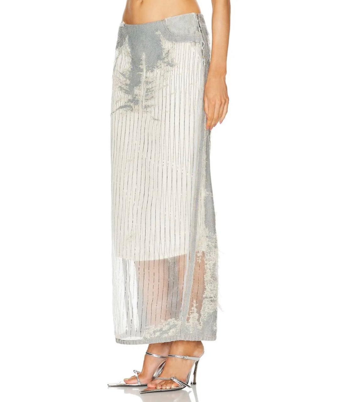 DIESEL Серая деним юбка миди, фото 6