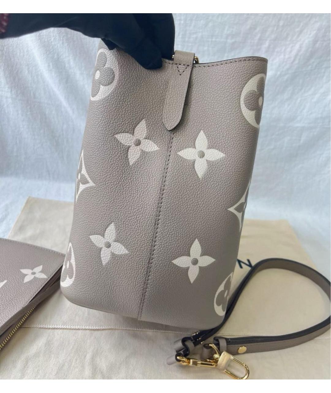 LOUIS VUITTON Бежевая кожаная сумка через плечо, фото 4