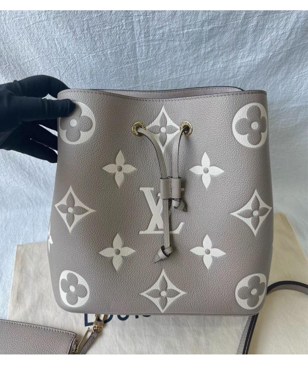 LOUIS VUITTON Бежевая кожаная сумка через плечо, фото 3