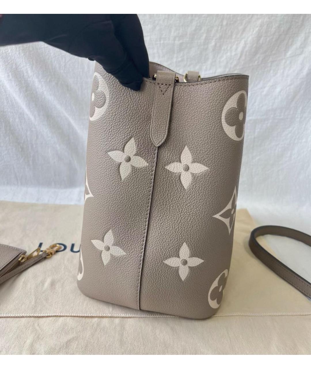 LOUIS VUITTON Бежевая кожаная сумка через плечо, фото 5