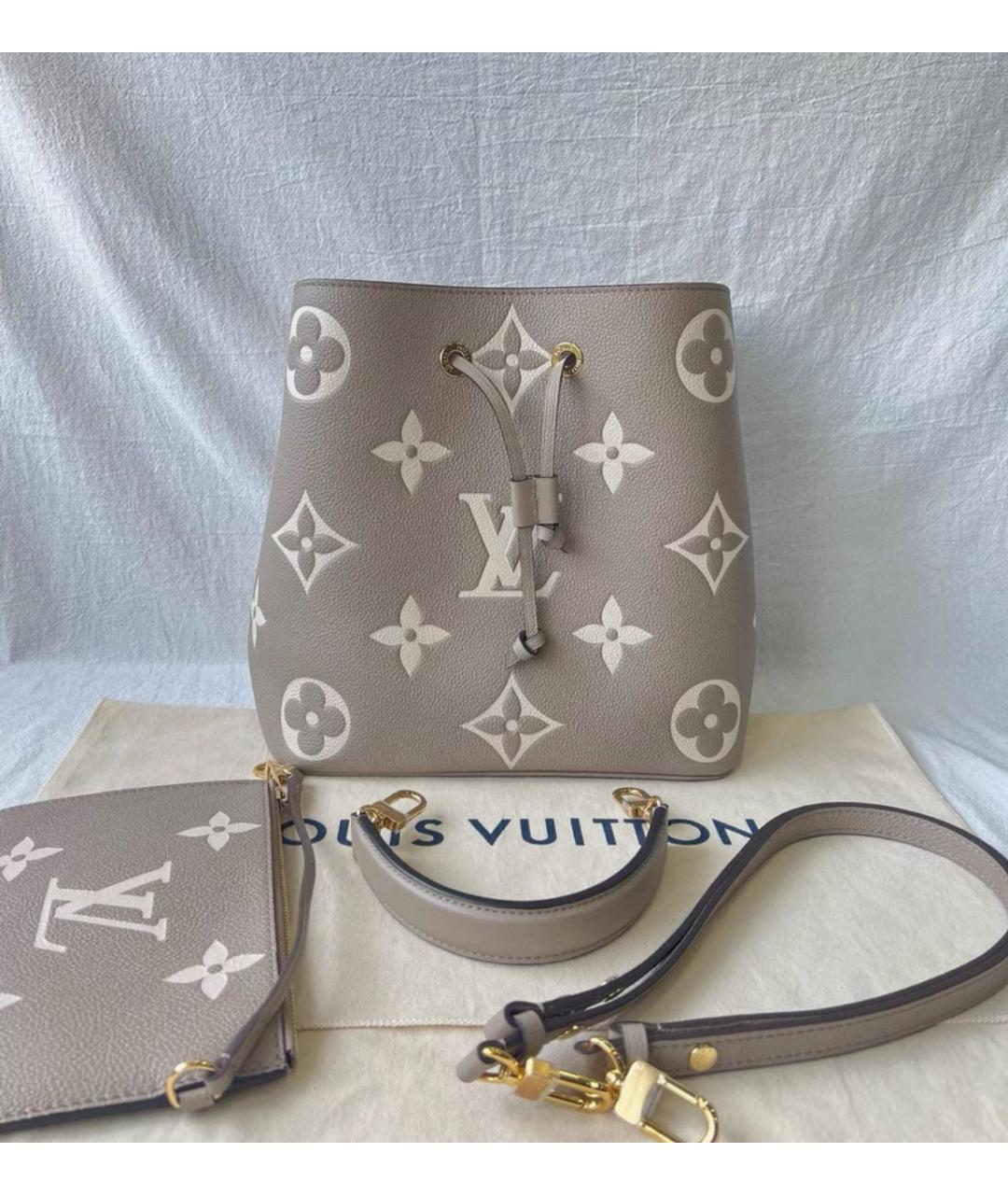 LOUIS VUITTON Бежевая кожаная сумка через плечо, фото 2