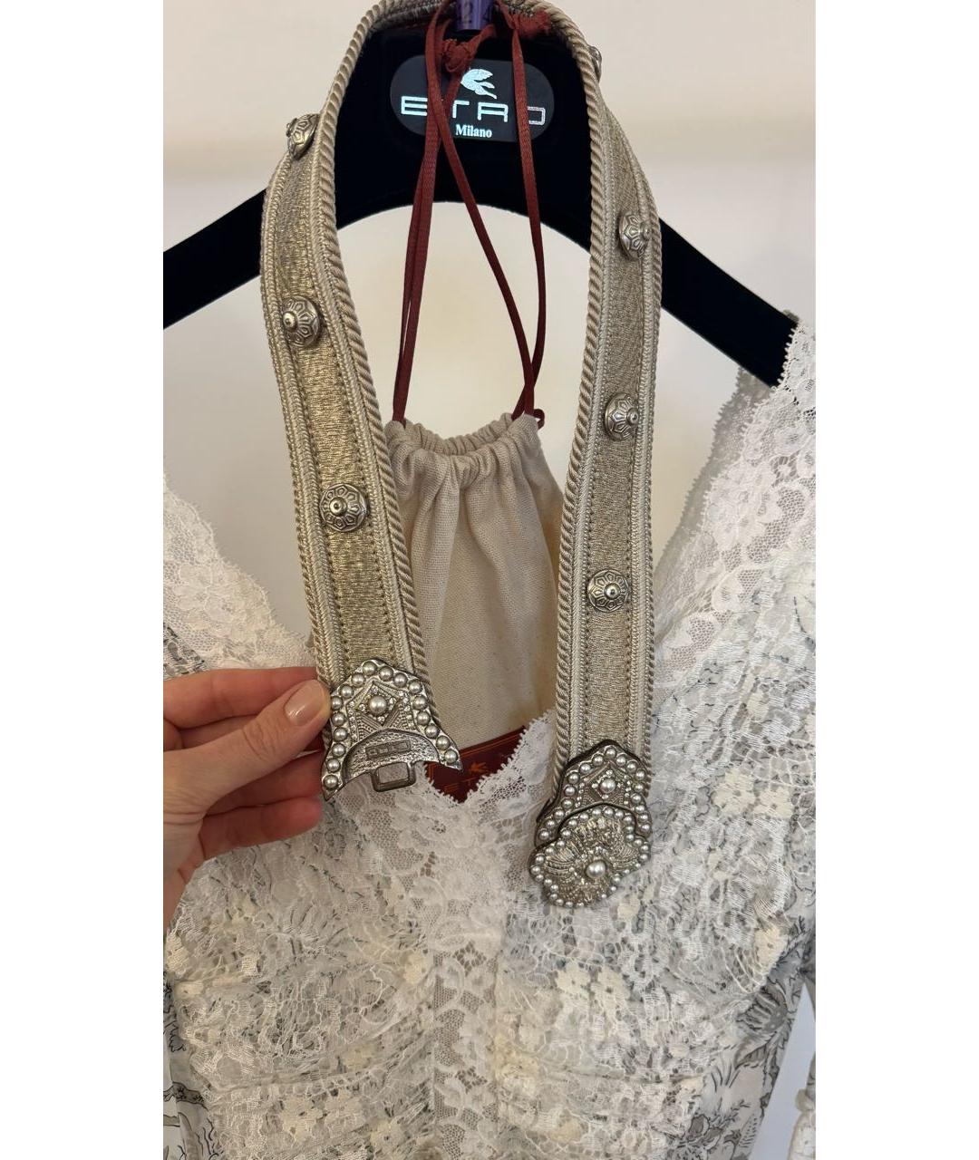 ETRO Белое кружевное вечернее платье, фото 8