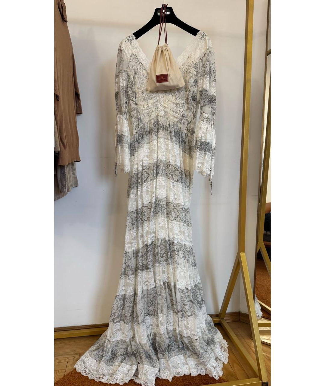 ETRO Белое кружевное вечернее платье, фото 9