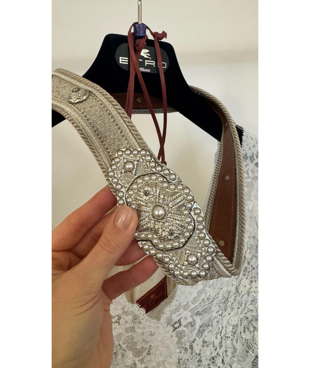 ETRO Белое кружевное вечернее платье, фото 5