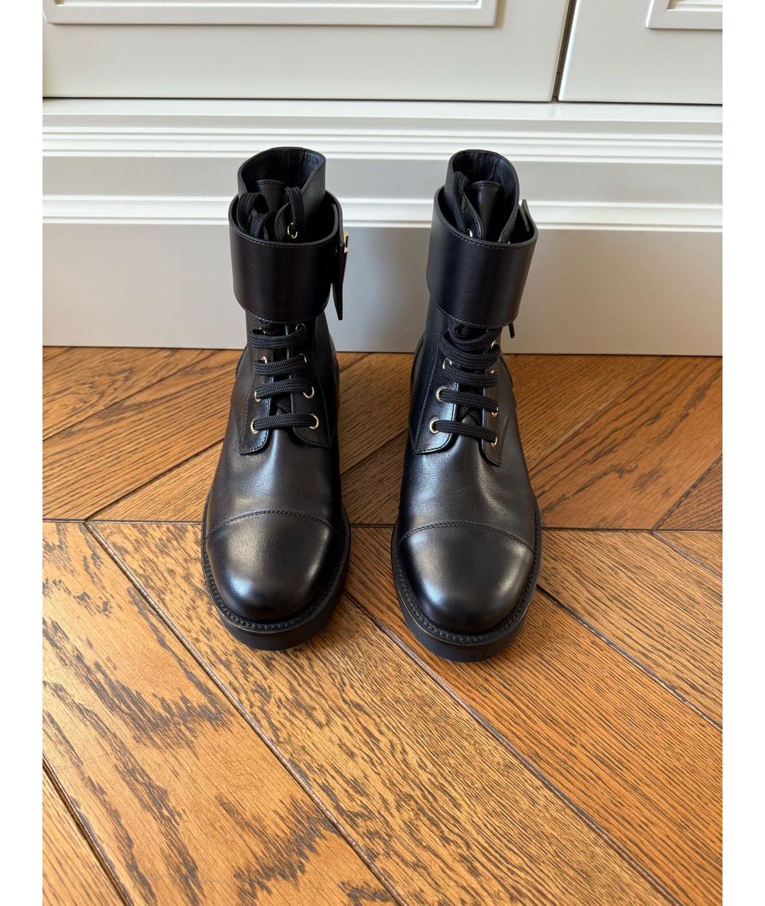 LOUIS VUITTON Черные кожаные ботинки, фото 3