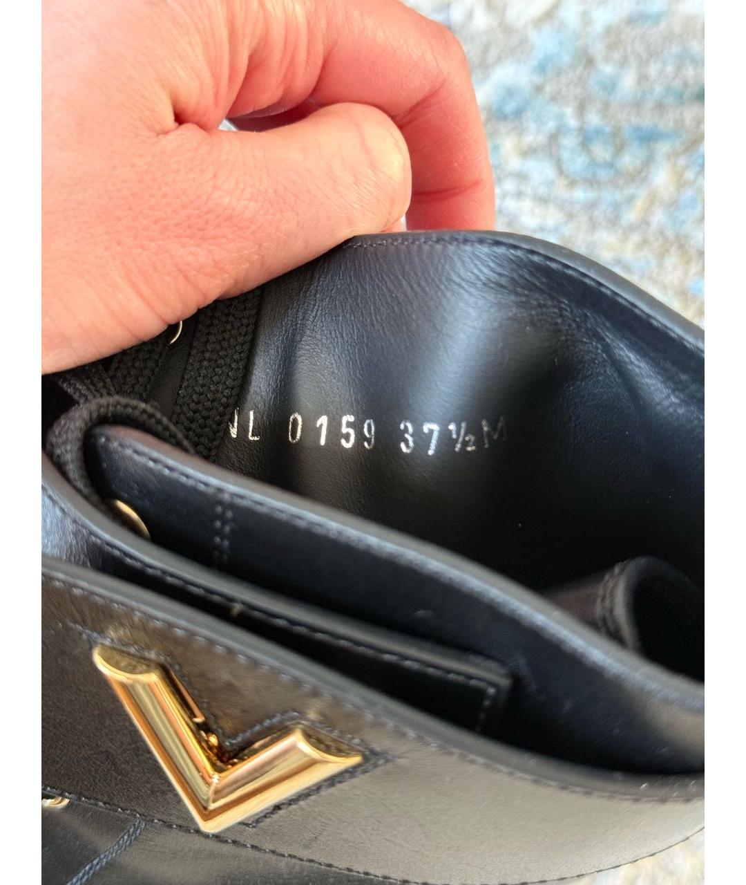 LOUIS VUITTON Черные кожаные ботинки, фото 7