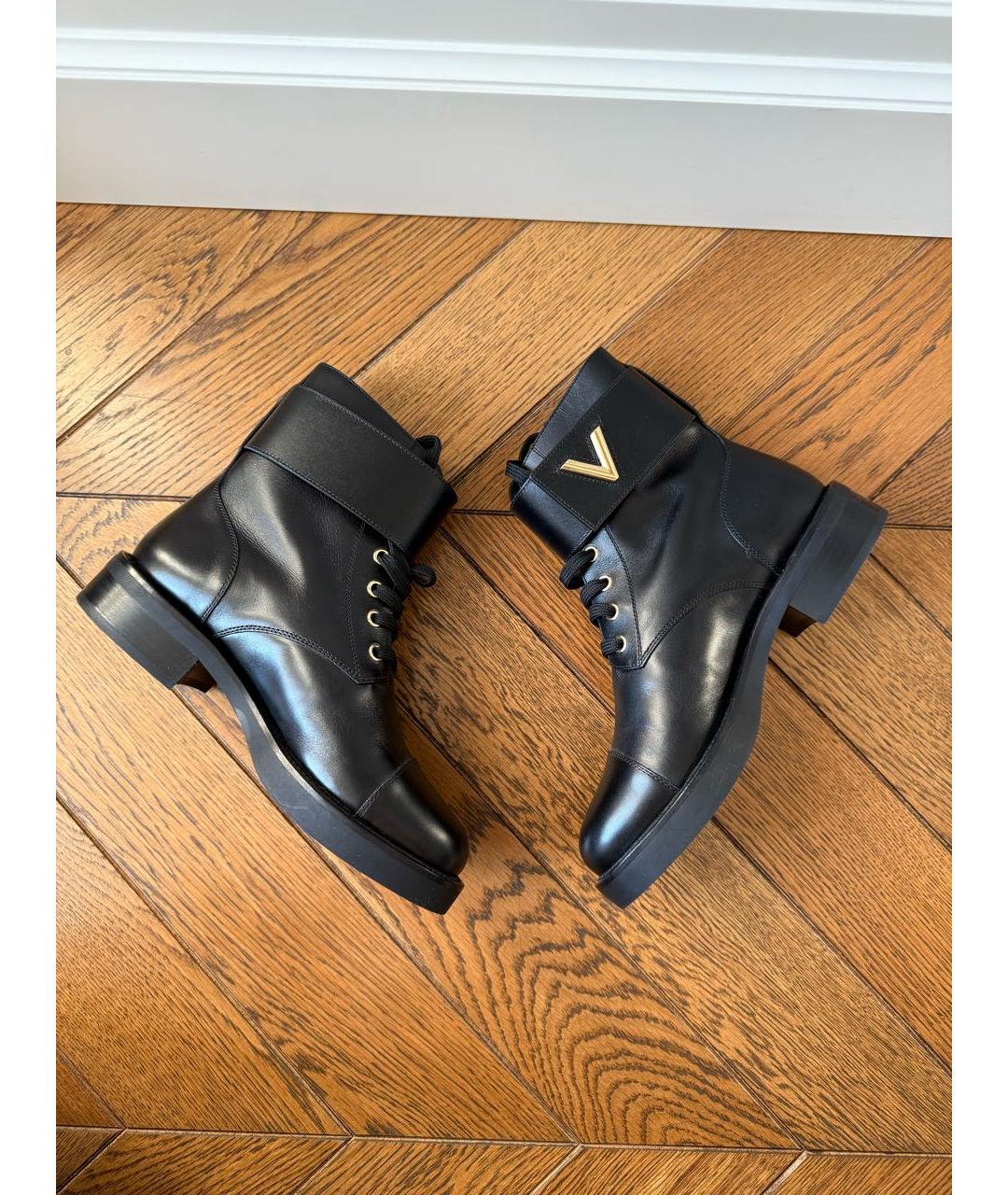 LOUIS VUITTON Черные кожаные ботинки, фото 2