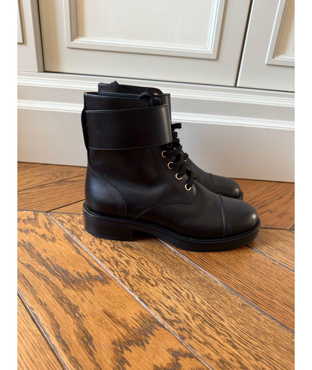 LOUIS VUITTON Черные кожаные ботинки, фото 4