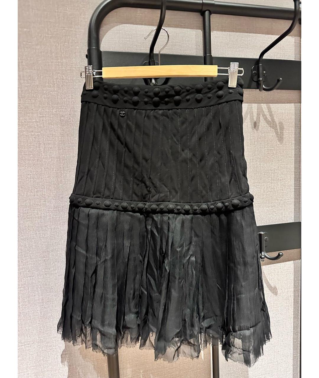 CHANEL Черная шелковая юбка миди, фото 5