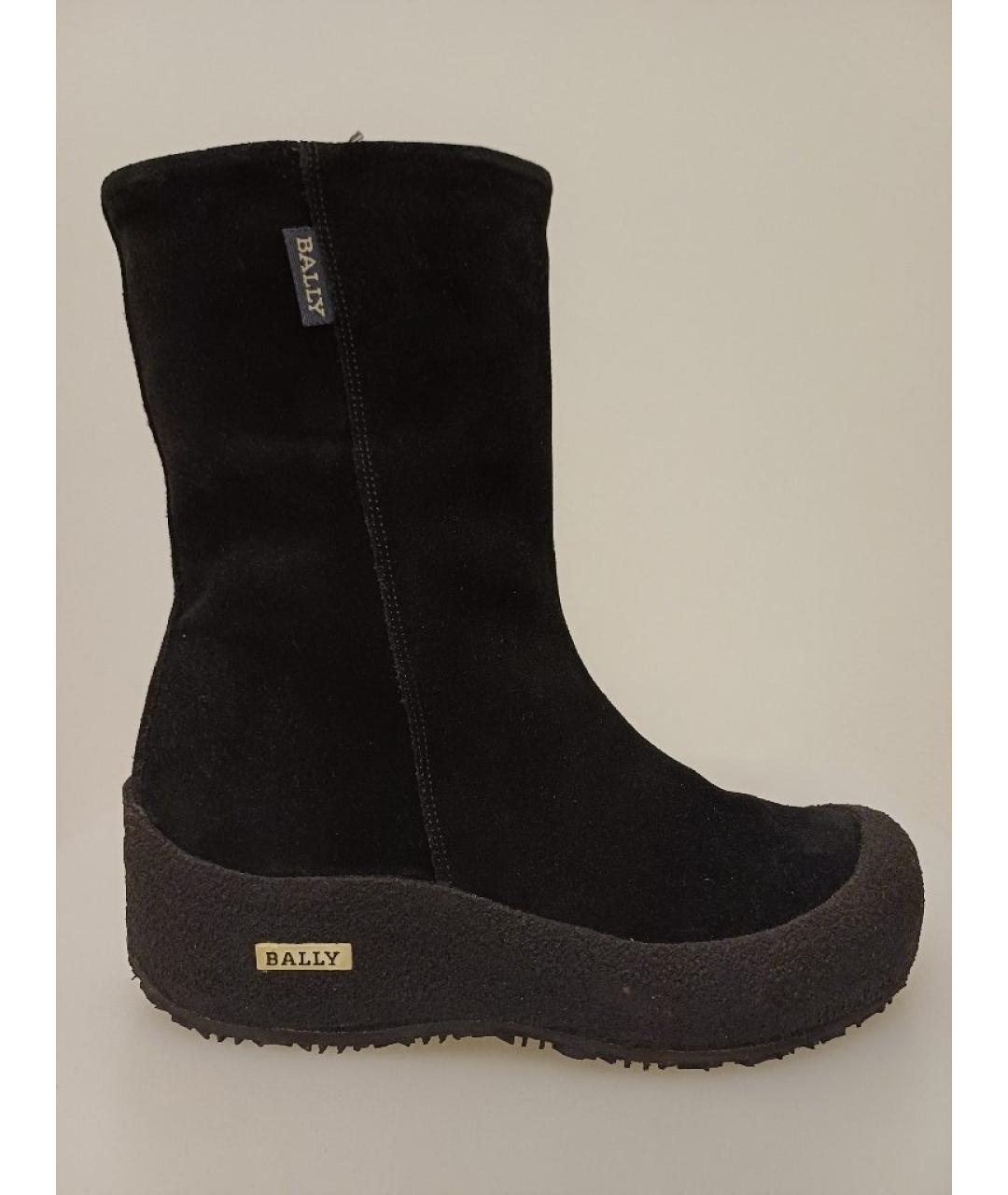 BALLY Черные замшевые ботинки, фото 10