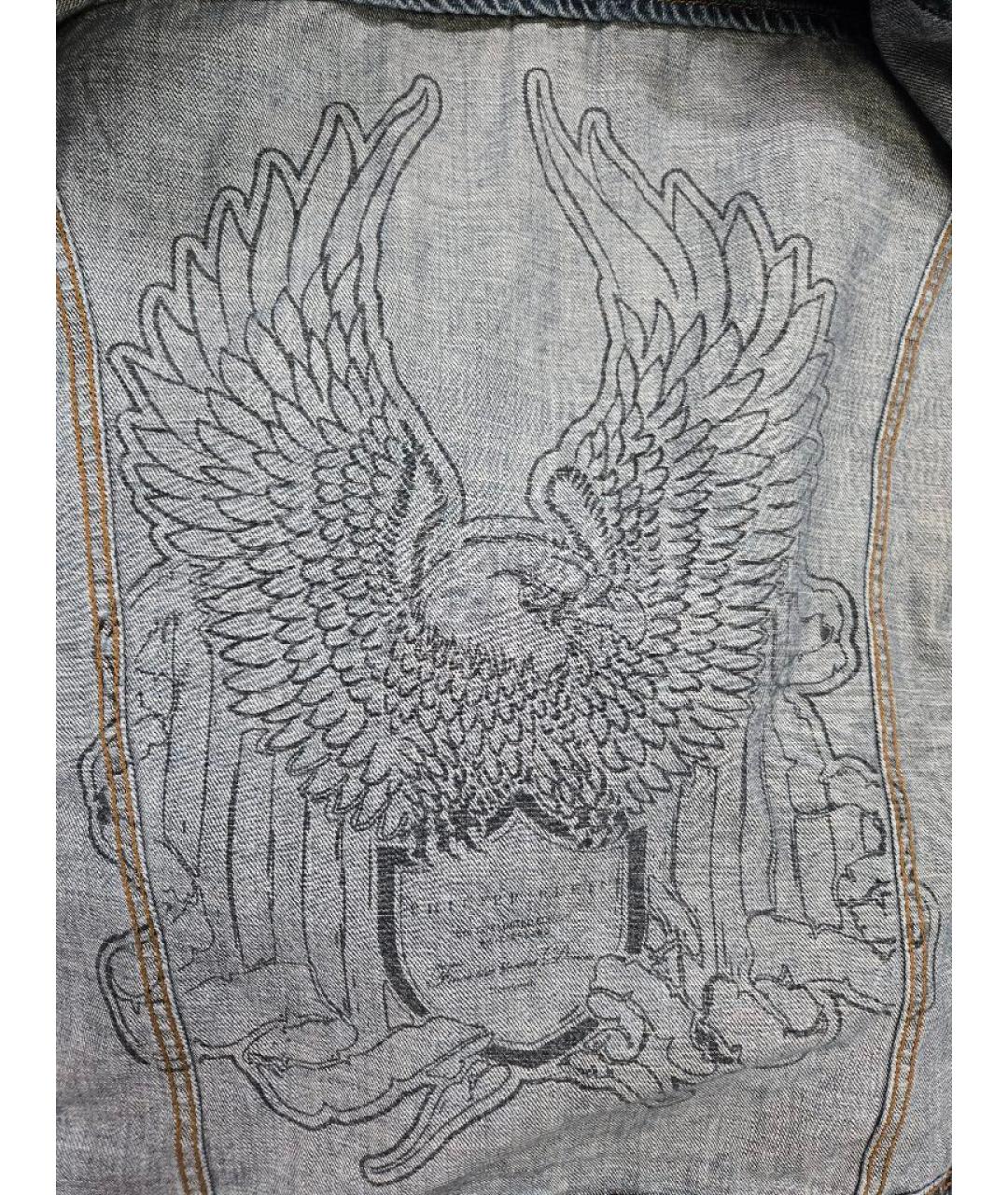 PHILIPP PLEIN Голубой деним жилет, фото 4