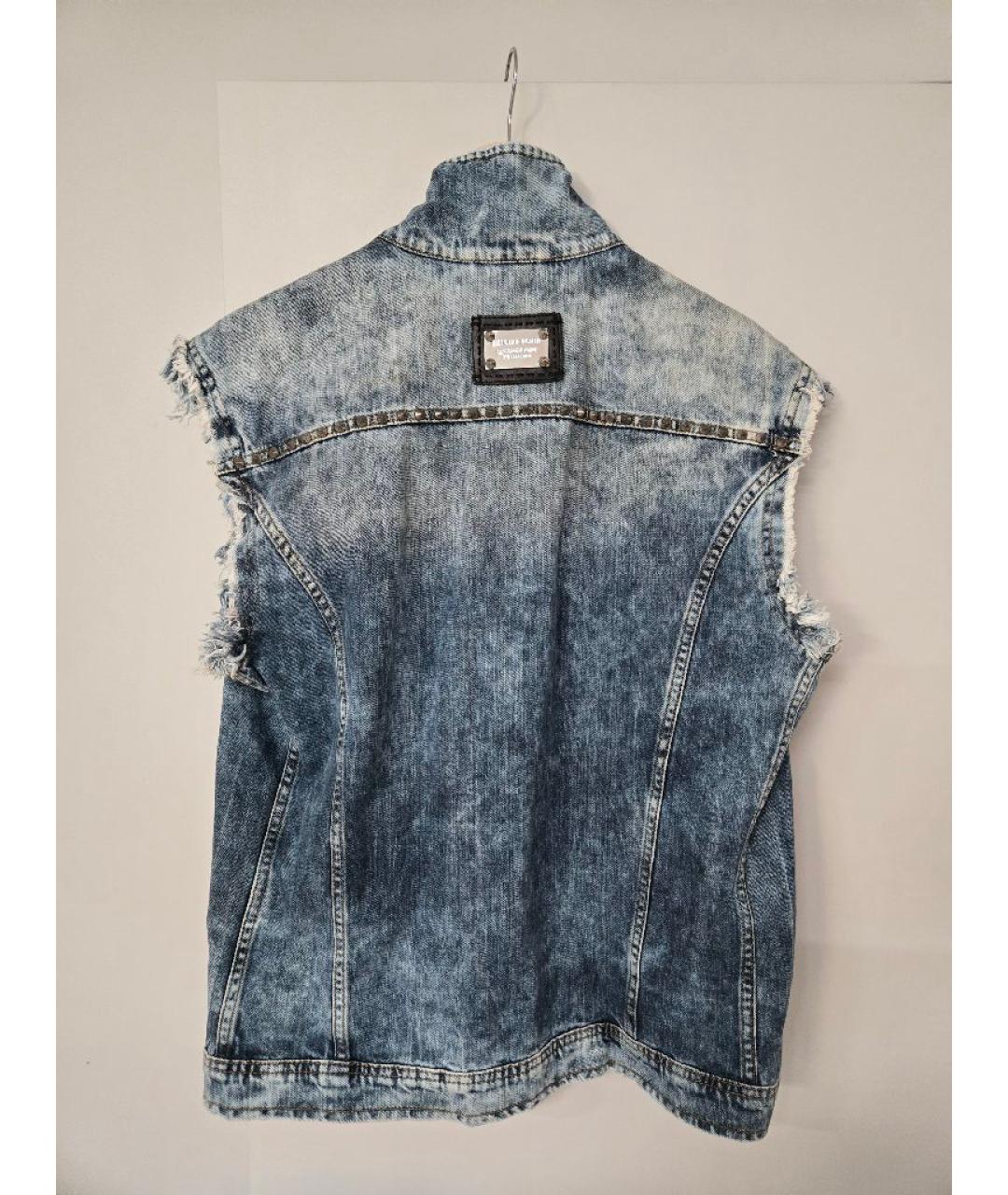 PHILIPP PLEIN Голубой деним жилет, фото 2