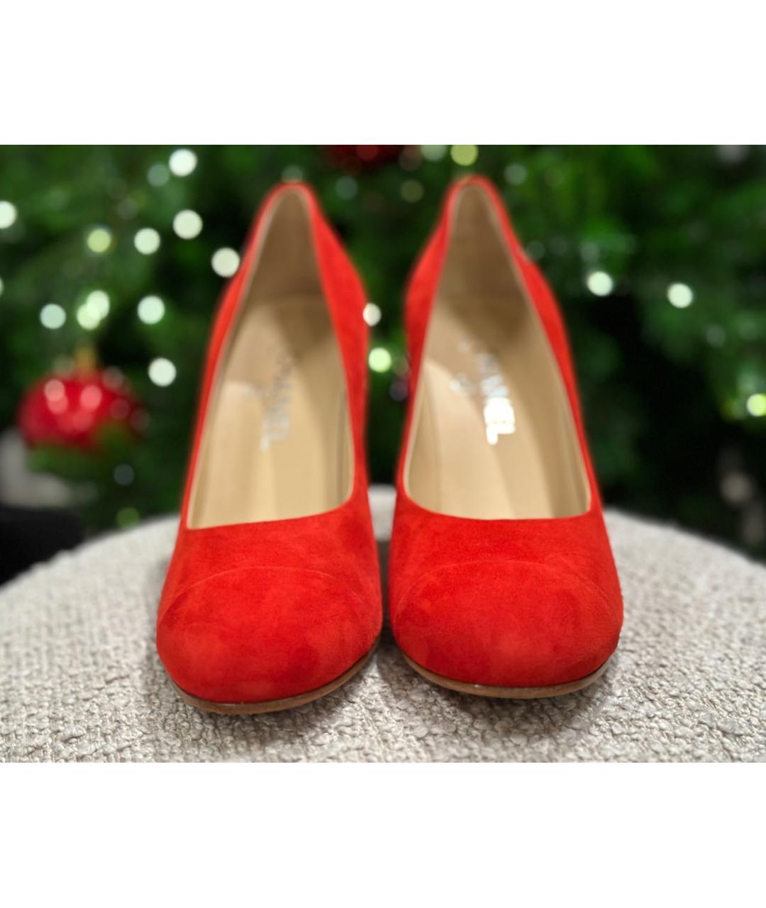 CHANEL Красные замшевые туфли, фото 2