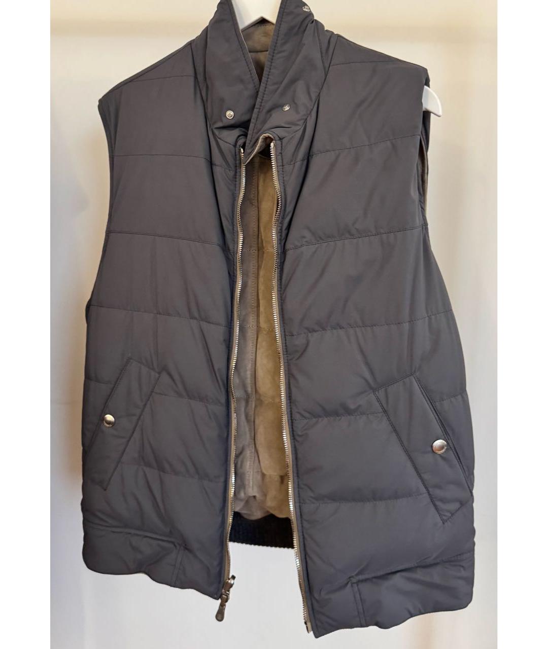 BRUNELLO CUCINELLI Бежевый замшевый жилет, фото 3