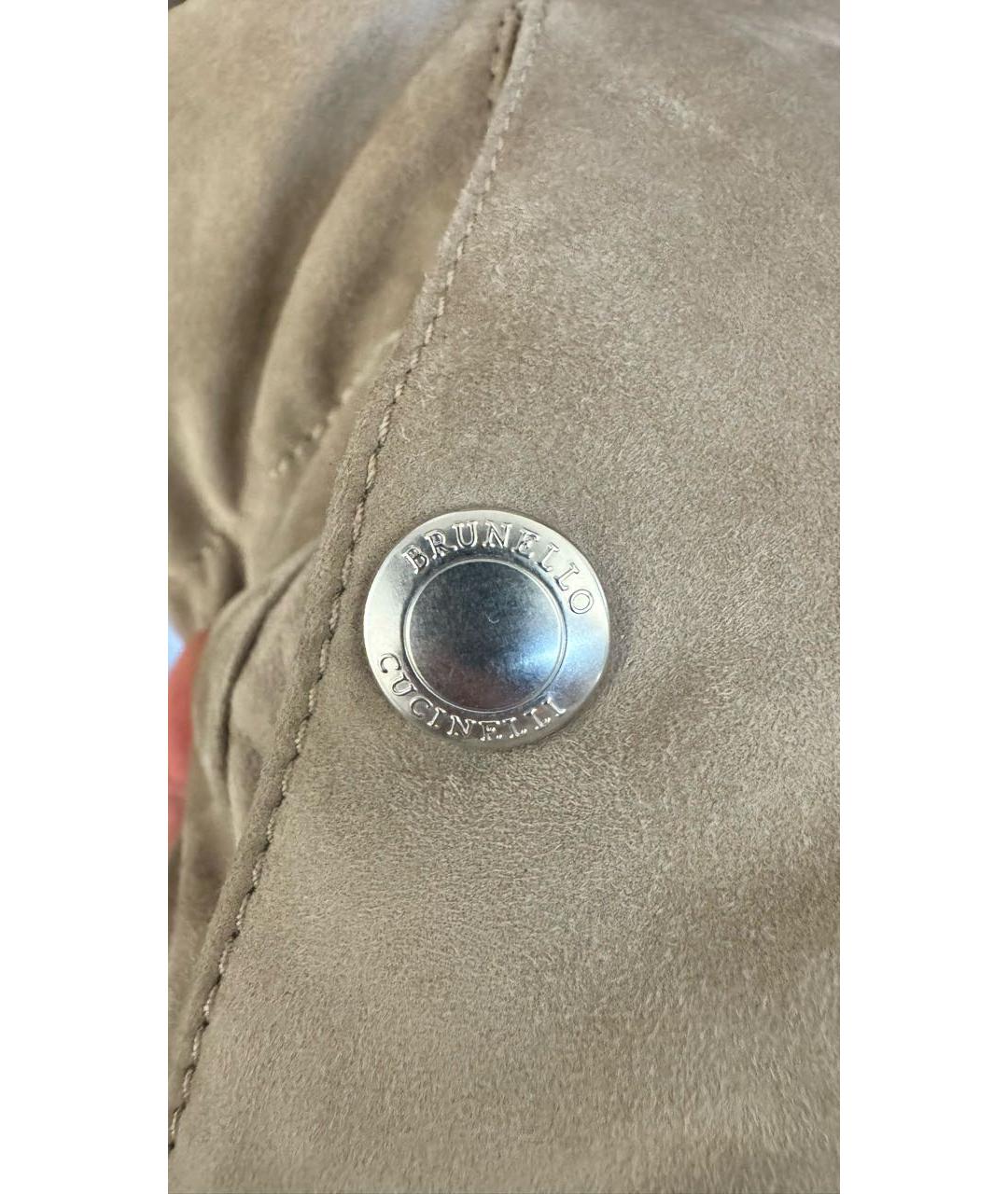 BRUNELLO CUCINELLI Бежевый замшевый жилет, фото 6