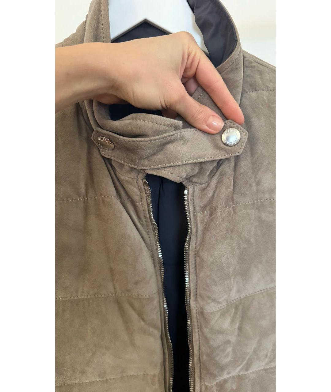 BRUNELLO CUCINELLI Бежевый замшевый жилет, фото 5