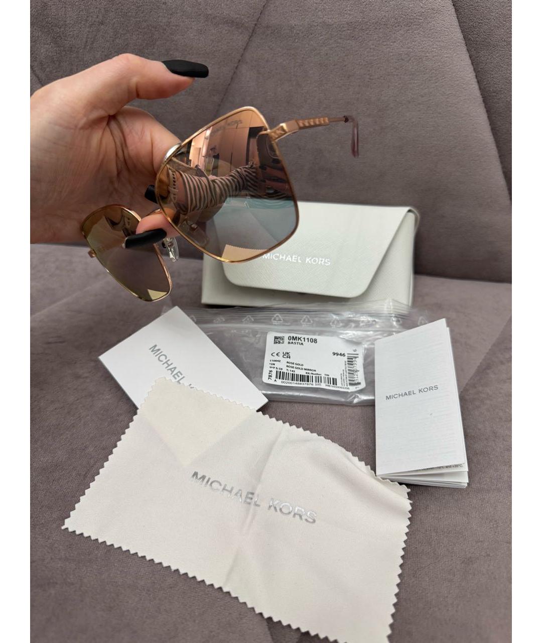 MICHAEL KORS Коралловые металлические солнцезащитные очки, фото 5