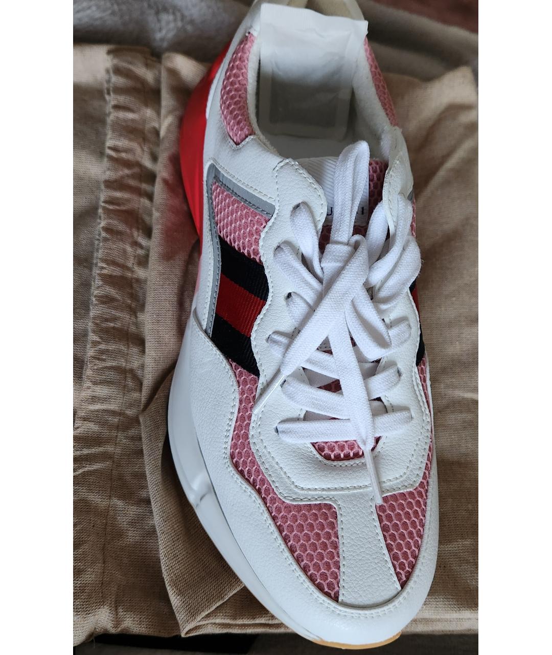 GUCCI Розовые текстильные кроссовки, фото 2