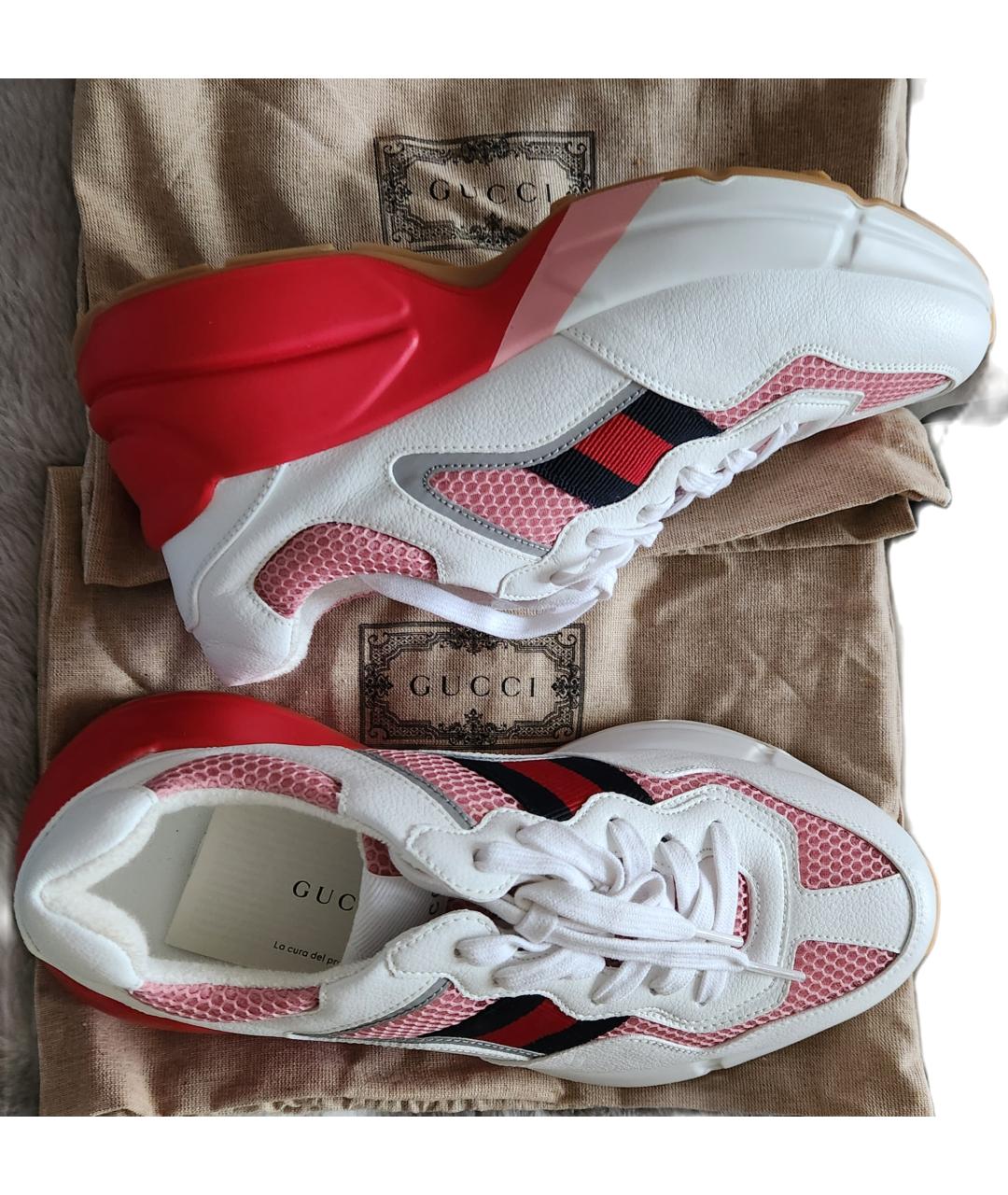 GUCCI Розовые текстильные кроссовки, фото 7