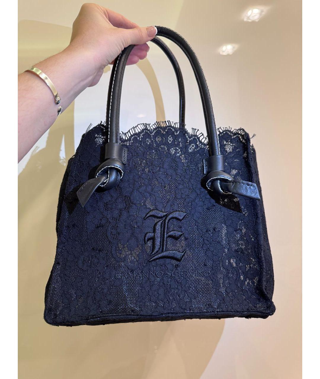 ERMANNO SCERVINO Черная тканевая сумка тоут, фото 9