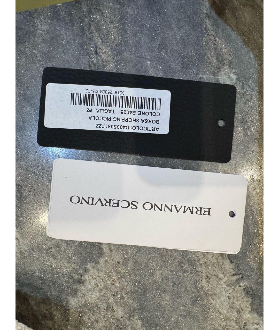 ERMANNO SCERVINO Черная тканевая сумка тоут, фото 8