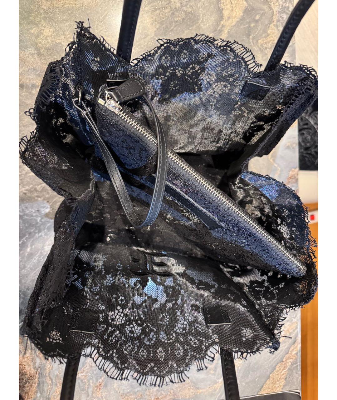 ERMANNO SCERVINO Черная тканевая сумка тоут, фото 6