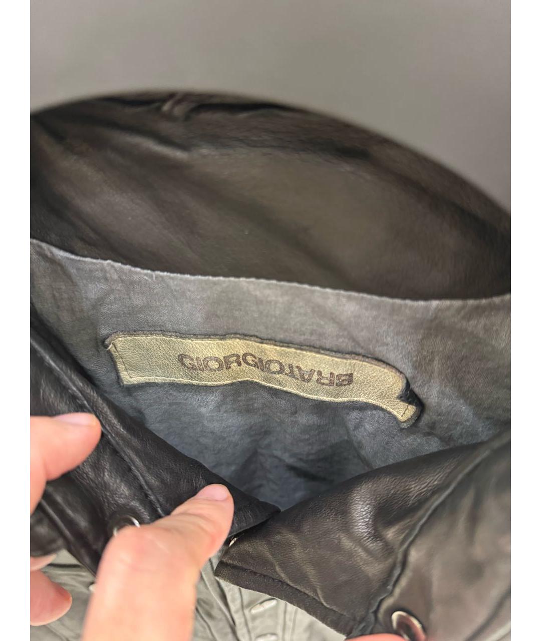 GIORGIO BRATO Черная кожаная куртка, фото 3